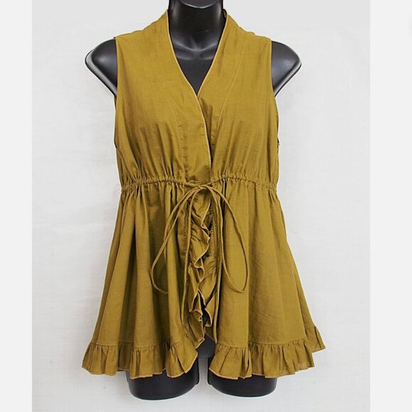 Stella McCartney Olive Ruffle Tie Front Top - Picture 1 of 7